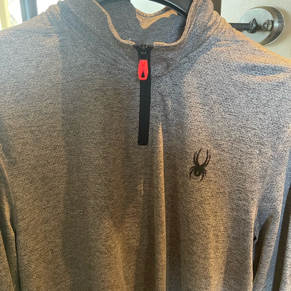 SPYDER ACTIVE 3/4 NEW ZIP PULLOVER MENS LARGE STRONG ZIPS Stretch & stylish!